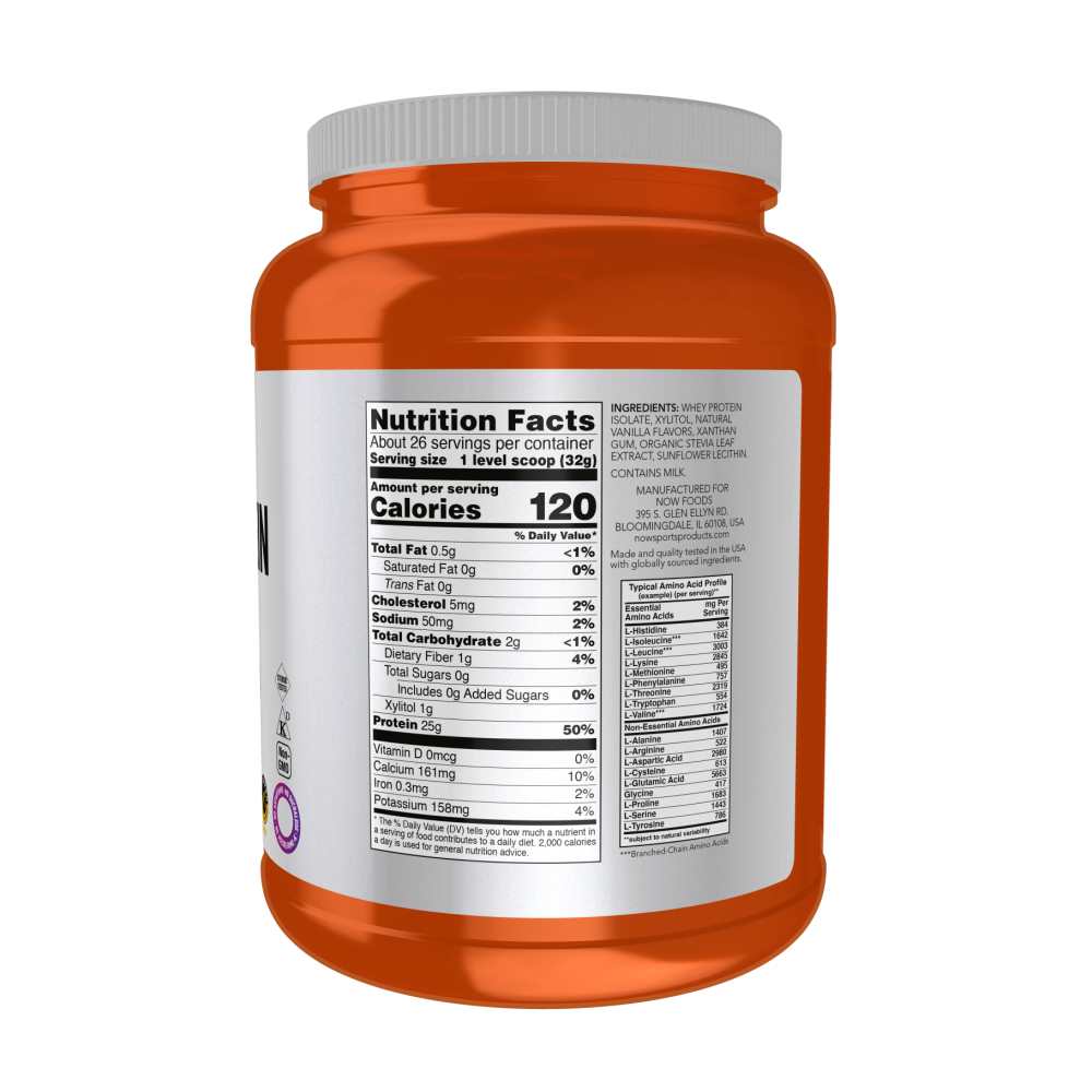 Now Sports Whey Protein Isolate, Creamy Vanilla Powder 2268g thumbnail 2