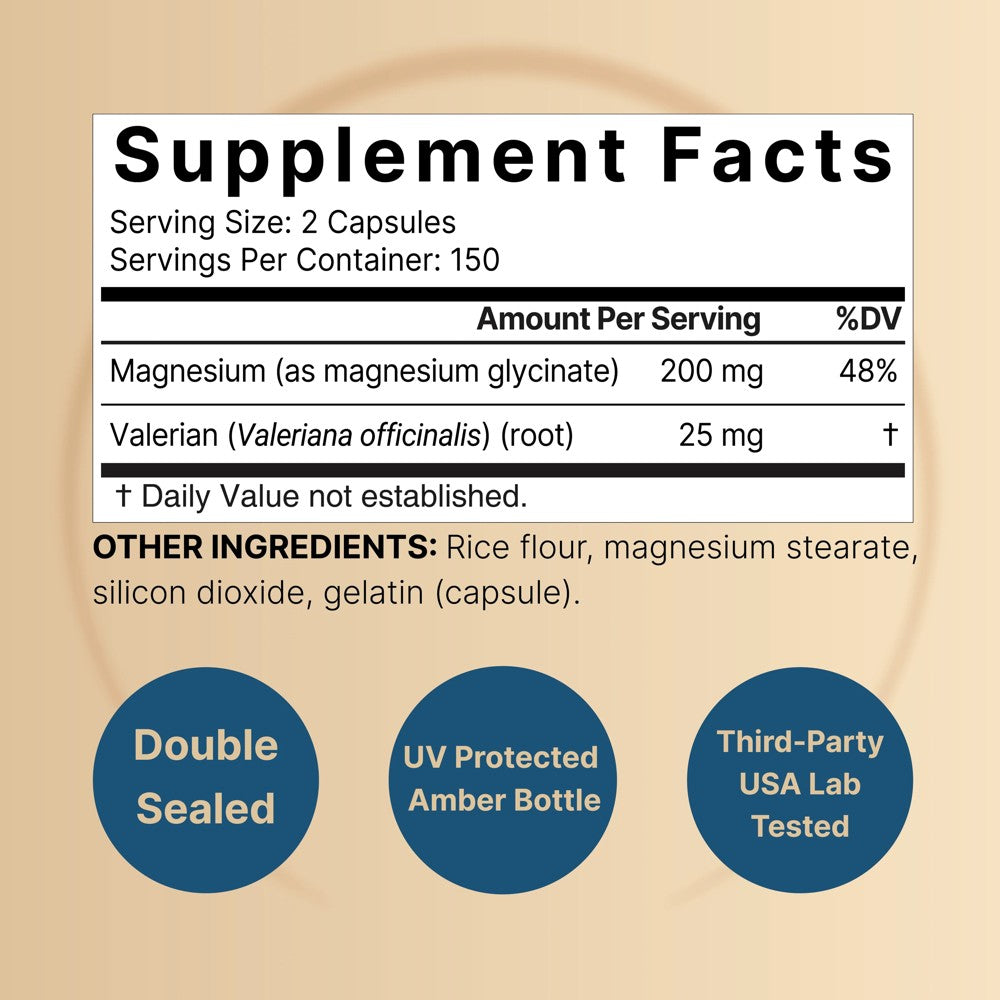 Naturebell Magnesium Glycinate 200mg with Valerian Root – Ultra High Absorption thumbnail 2