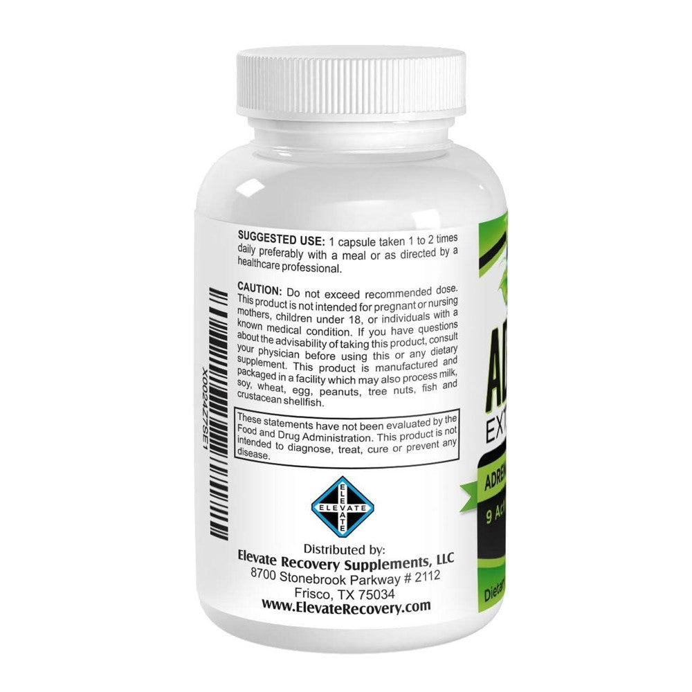 AdrenaVital Stress Relief & Vitality Complex - 9 Herbal Adaptogen Extracts, 60 Capsules thumbnail 3