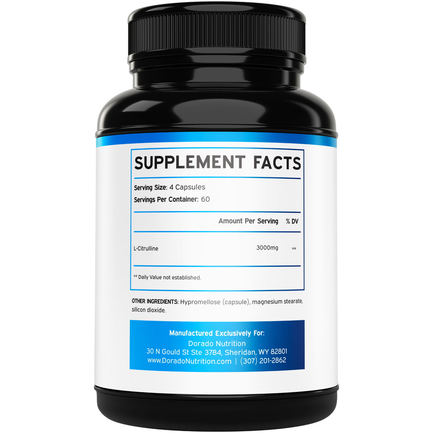 Dorado Nutrition L Citrulline 3000mg - 120 Capsules thumbnail 2