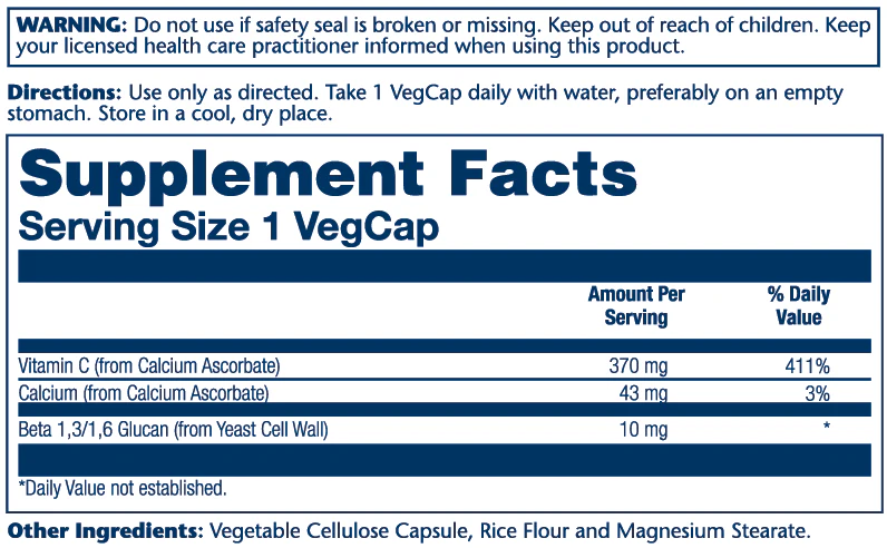 Solaray Beta Glucan With Vitamin C 10mg 60 caps thumbnail 2