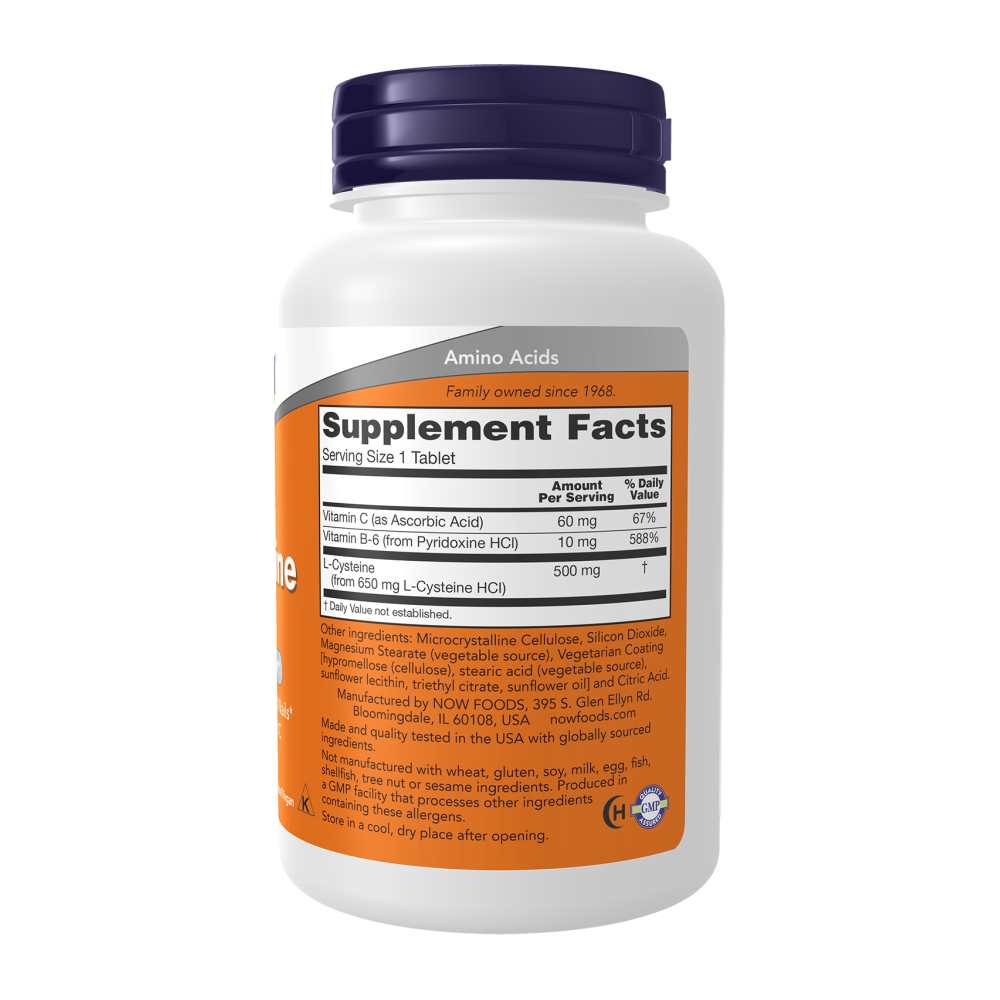 Now Foods L-Cysteine 500 Mg – 100 Tablets thumbnail 2
