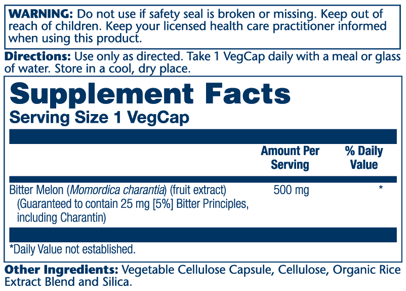 Solaray Bitter Melon Extract 5% 500mg 60 Caps thumbnail 2