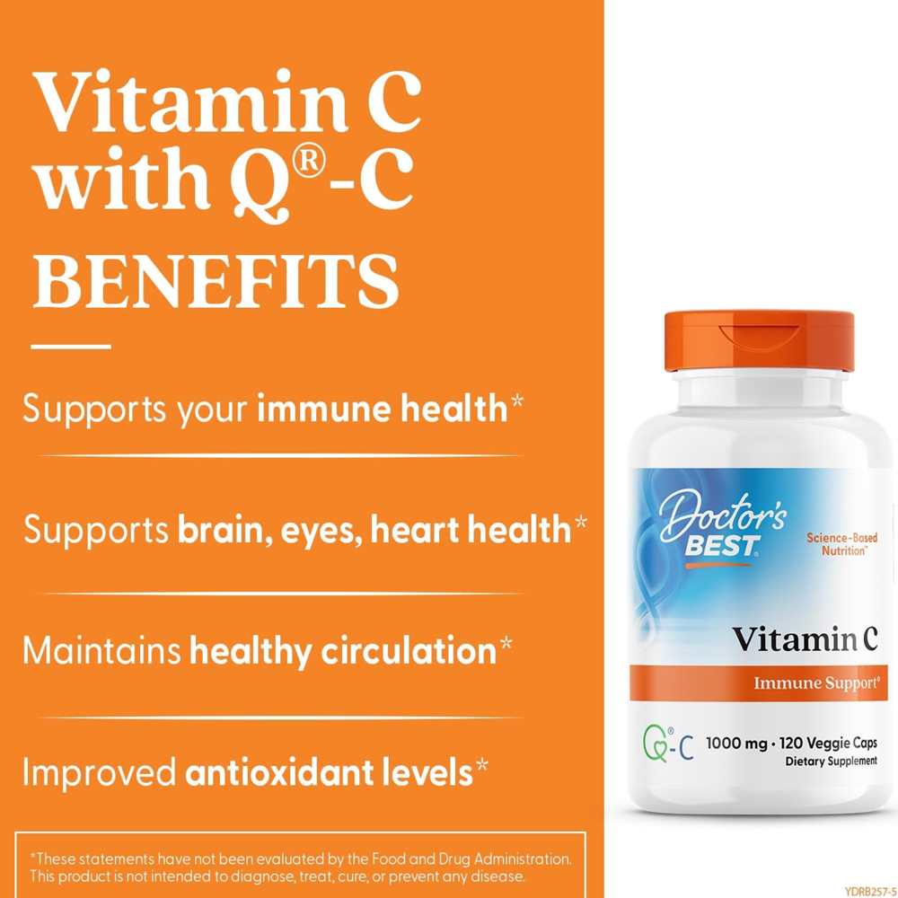 Doctor's Best Vitamin C with Q-C 1000mg Veggie Caps 120 Count thumbnail 2