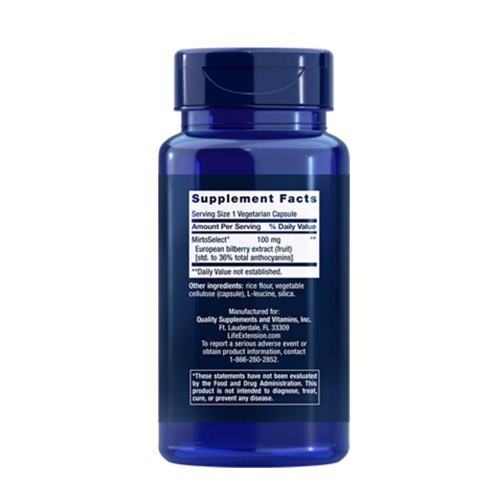 Life Extension Standardized European Bilberry Extract 100 Mg, 90 Vegetarian Capsules thumbnail 2