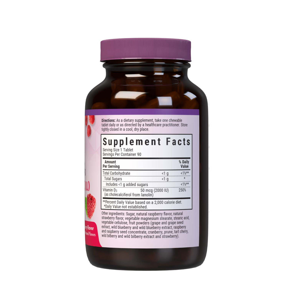 Bluebonnet Nutrition EARTHSWEET CHEWABLES VITAMIN D3 50 mcg (2000 IU) 90 tabs thumbnail 2