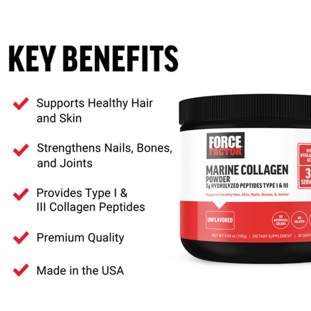 Force Factor Marine Collagen Powder – 168g (30 Servings) thumbnail 2