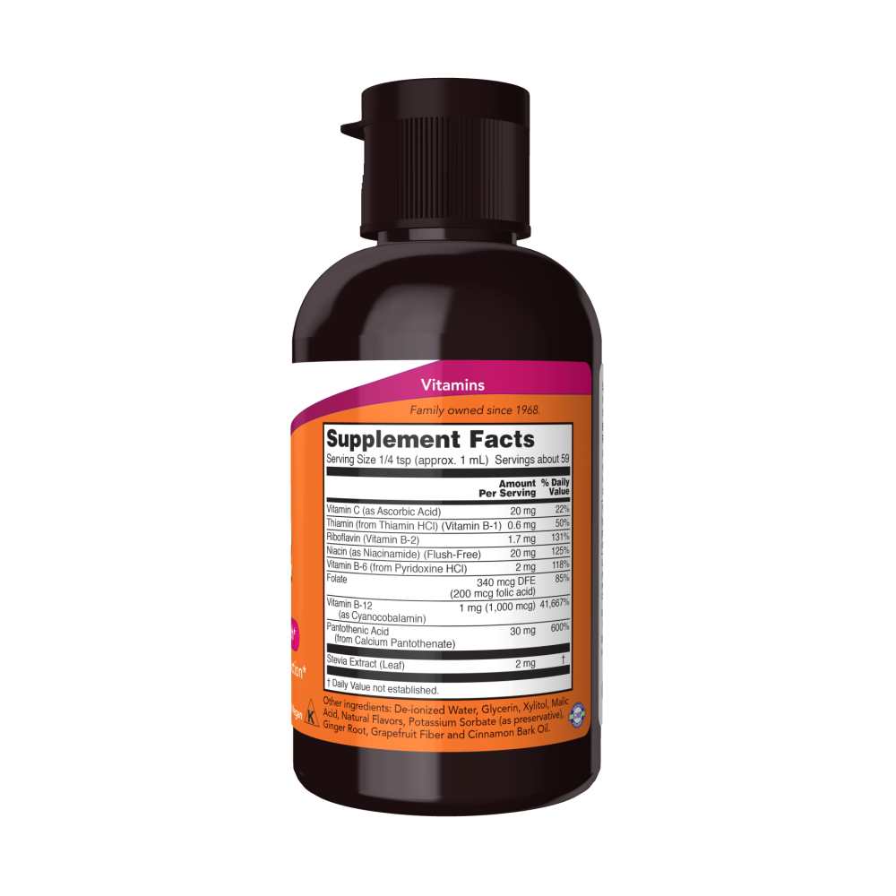 Now Foods Liquid B-12 B-Complex – Energy & Nerve Health – 2 Fl Oz (59 M L) thumbnail 2