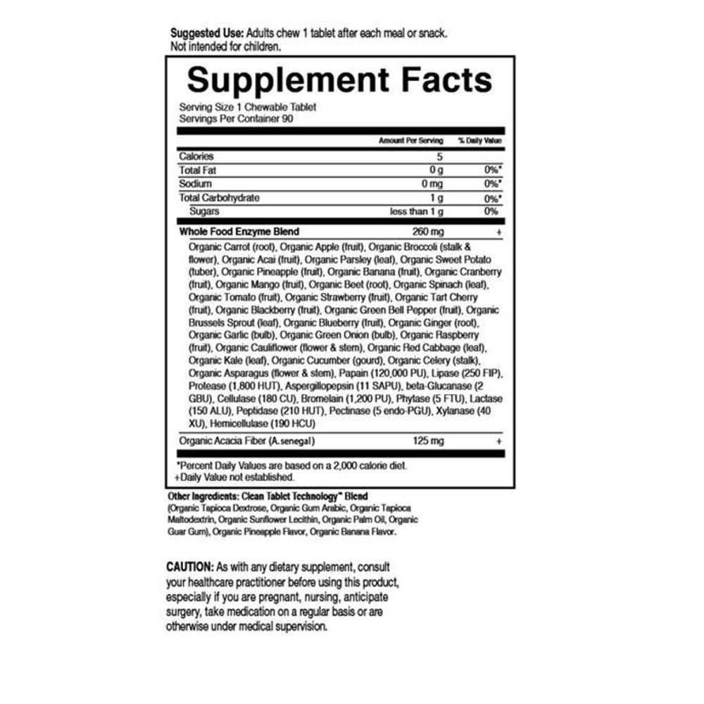 Garden of Life Dr. Formulated Enzymes Organic Digest+ Tropical Fruit Flavor 90 Chewables thumbnail 2