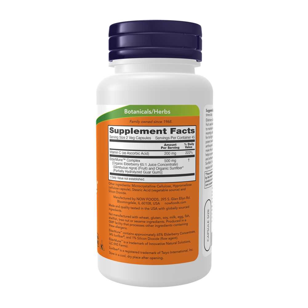 Now Foods Elder Mune – Elderberry & Vitamin C Immune Support – 90 Veg Capsules thumbnail 2