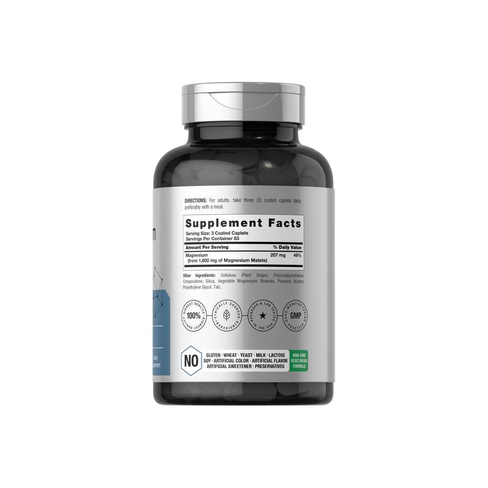 Horbäach Magnesium Malate 1800mg per Serving | 250 Caplets thumbnail 2