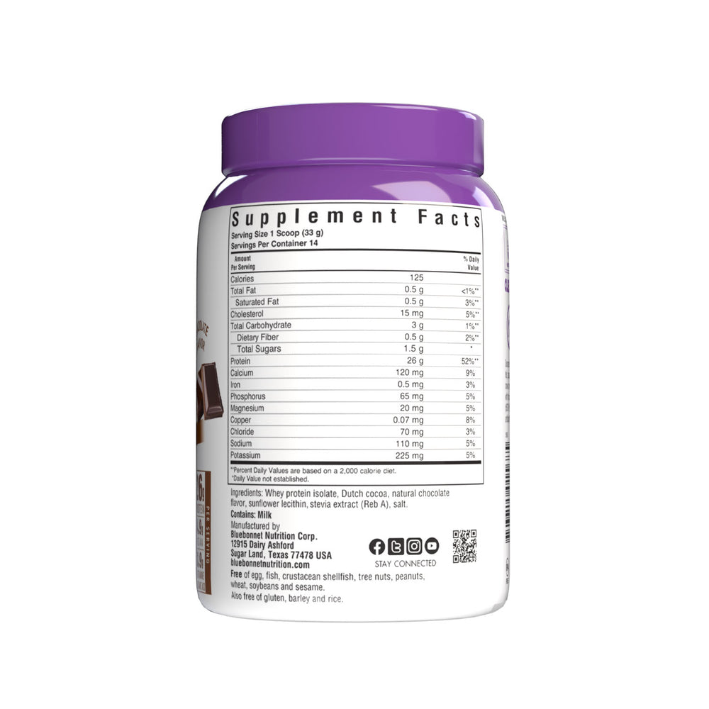 Bluebonnet Nutrition Whey Protein Isolate Powder 462g thumbnail 2