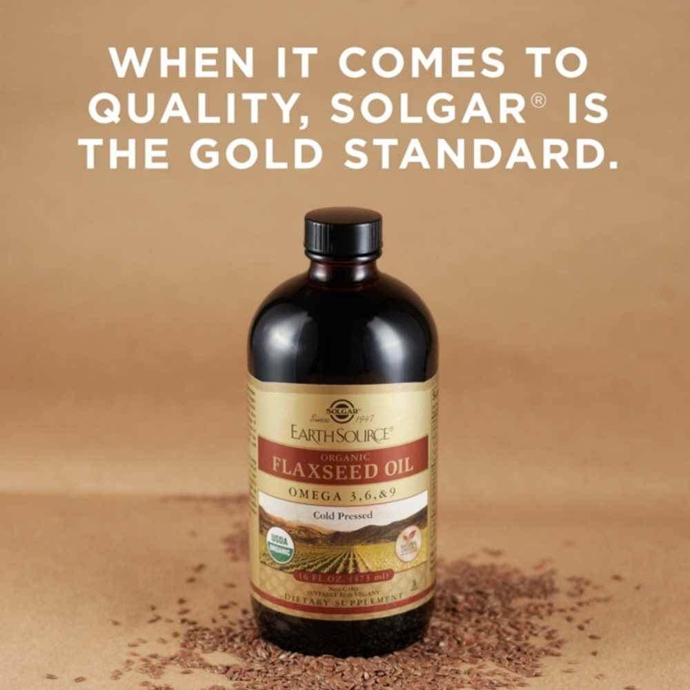 Solgar Earth Source® Organic Flaxseed Oil 473ml thumbnail 2