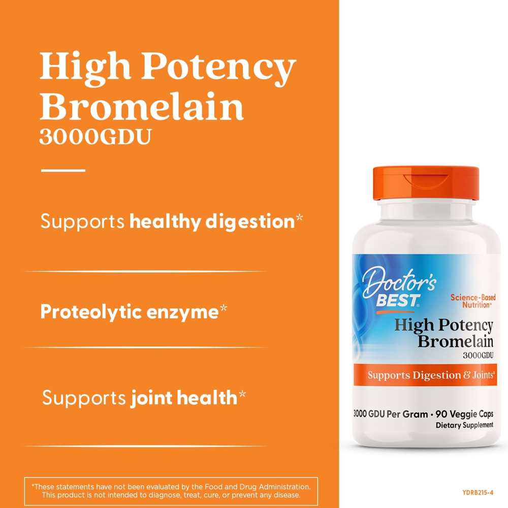 Doctor's Best High Potency Bromelain 3000 Gdu per Gram, 90 Veggie Caps thumbnail 2