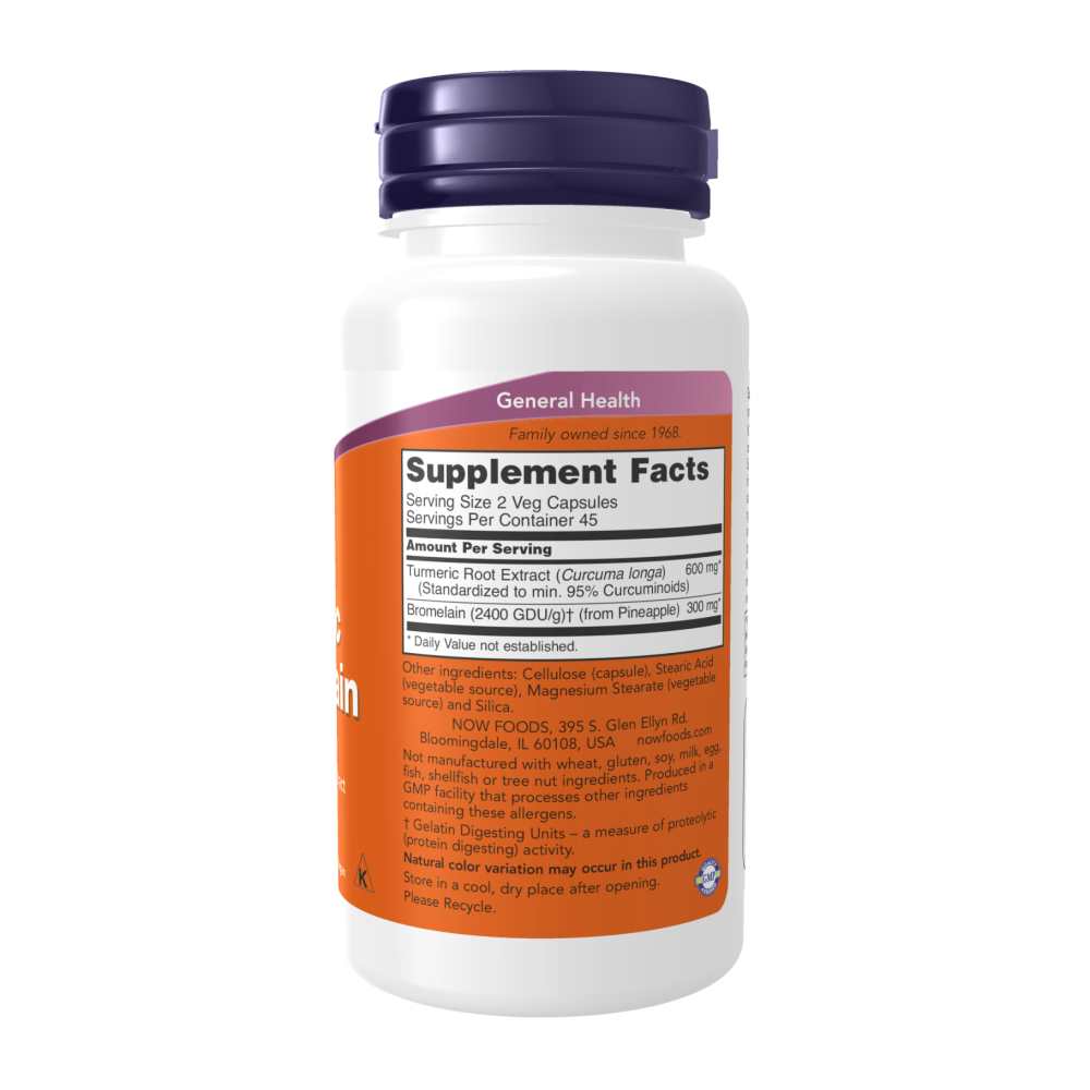 Now Foods Turmeric & Bromelain – Joint Health & Inflammation Support – 90 Veg Capsules thumbnail 2