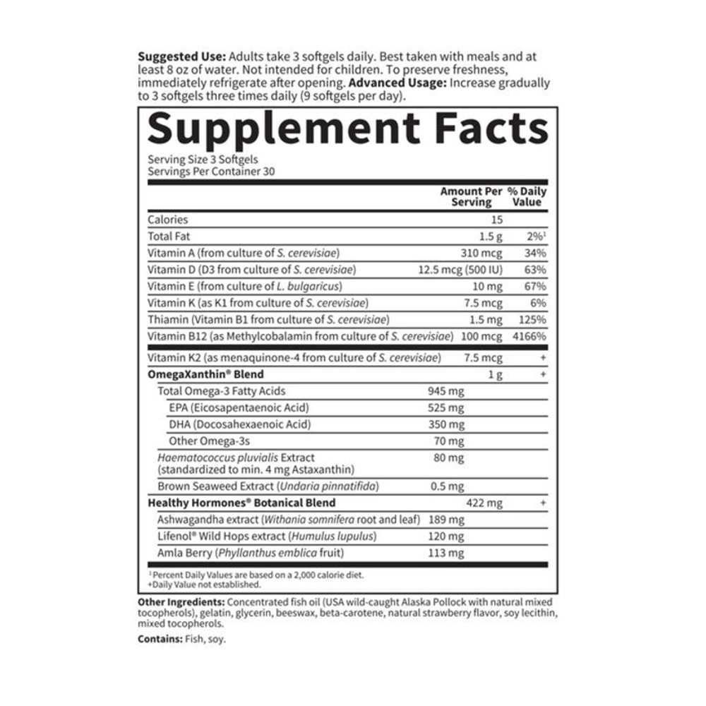 Garden of Life Oceans 3 Healthy Hormones Omega-3 with Omega Xanthin 90 Softgels thumbnail 2