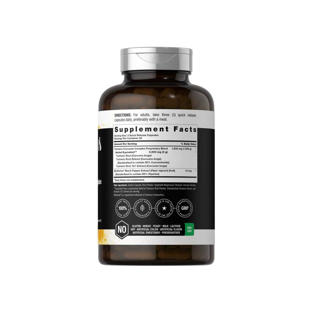 Horbäach Turmeric Curcumin 3000mg per Serving | 150 Capsules thumbnail 2