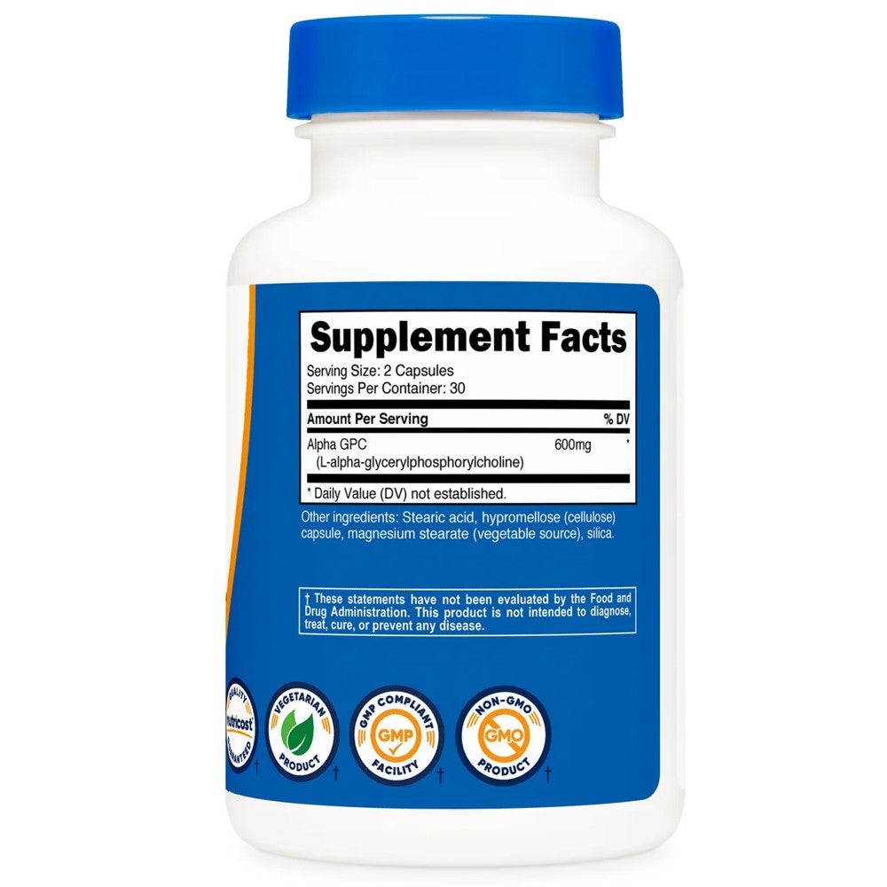 Nutricost Alpha Gpc 600mg – High-Potency Choline Supplement, 60 Capsules thumbnail 3