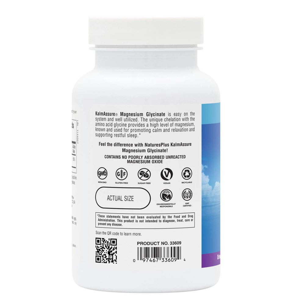 Natures Plus Magnesium Glycinate 210mg – Highly Absorbable & Gentle on Stomach | 90 Capsules thumbnail 2