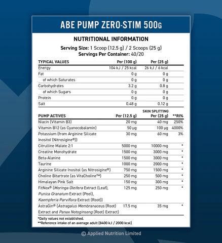 Applied Nutrition Abe Pump - Stim Free Pre-Workout 40 Serving thumbnail 2