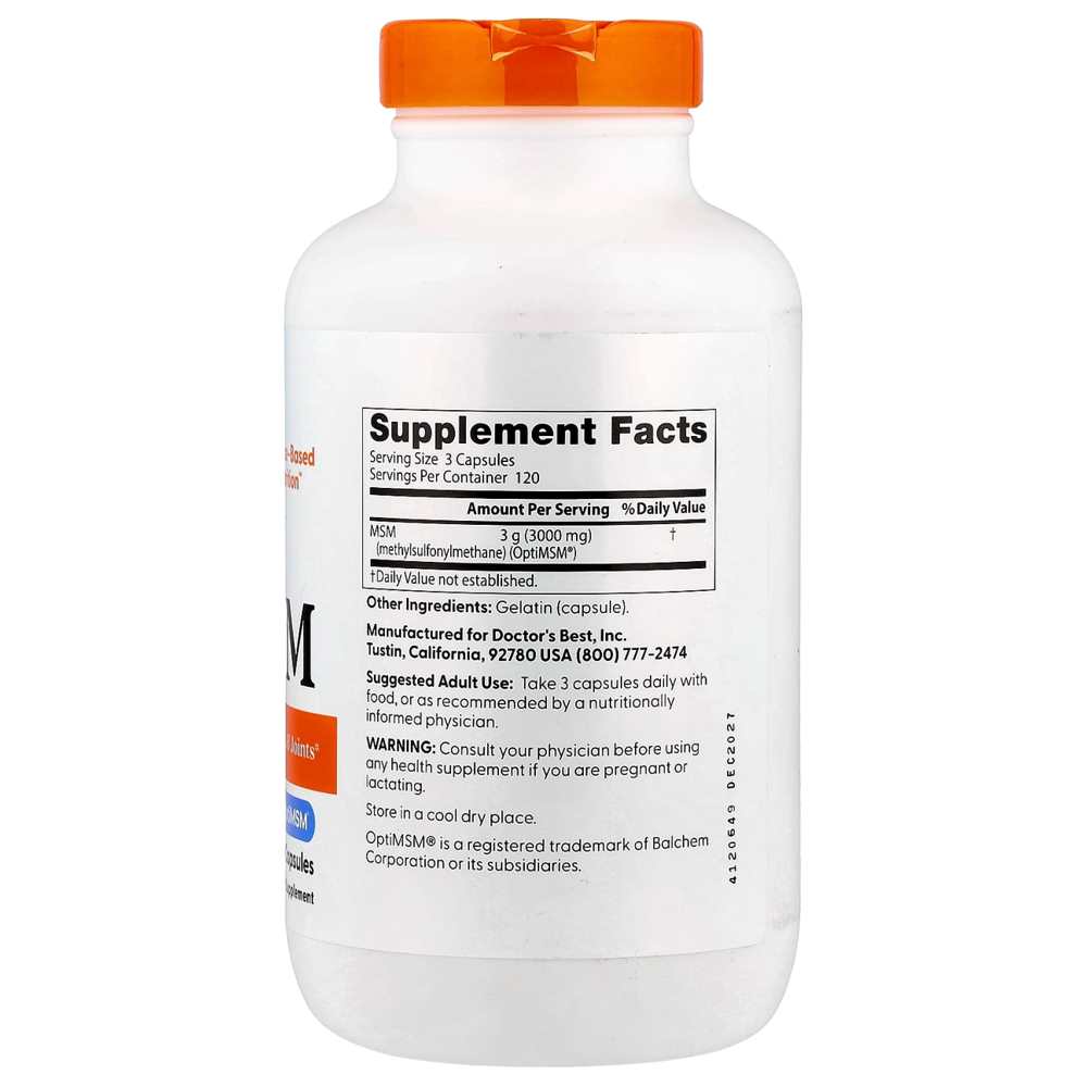 Doctor's Best Msm with Opti Msm, 3000 Mg per Serving, 360 Capsules thumbnail 2