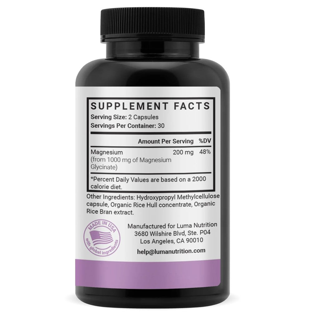Luma Nutrition Magnesium Glycinate - Supports Sleep & Stress thumbnail 2