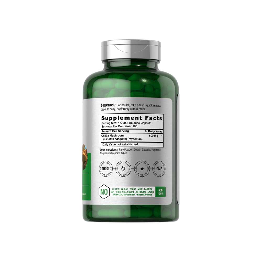 Horbäach Chaga Mushroom | 180 Capsules thumbnail 2