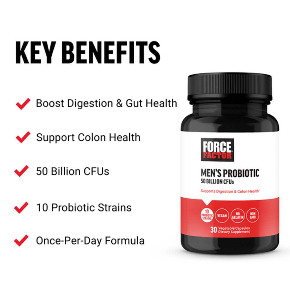 Force Factor Men’s Probiotic – 30 Capsules thumbnail 2