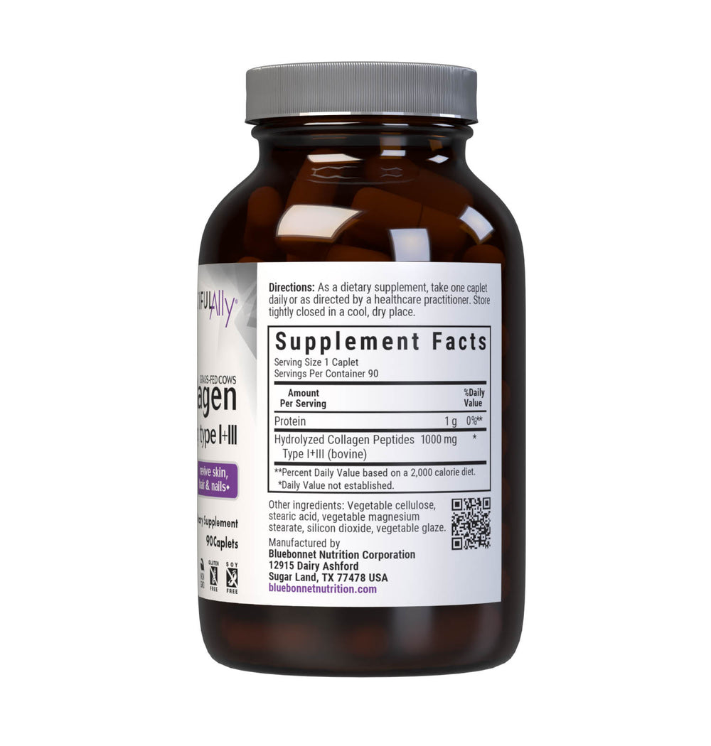 Bluebonnet Nutrition Beautiful Ally Collagen 1000 Mg Types I + Iii 90 Caplets thumbnail 2