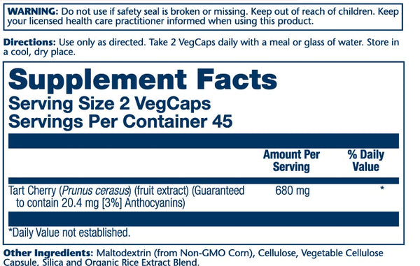 Solaray Triple Strength Tart Cherry Fruit Extract 90 Caps thumbnail 2