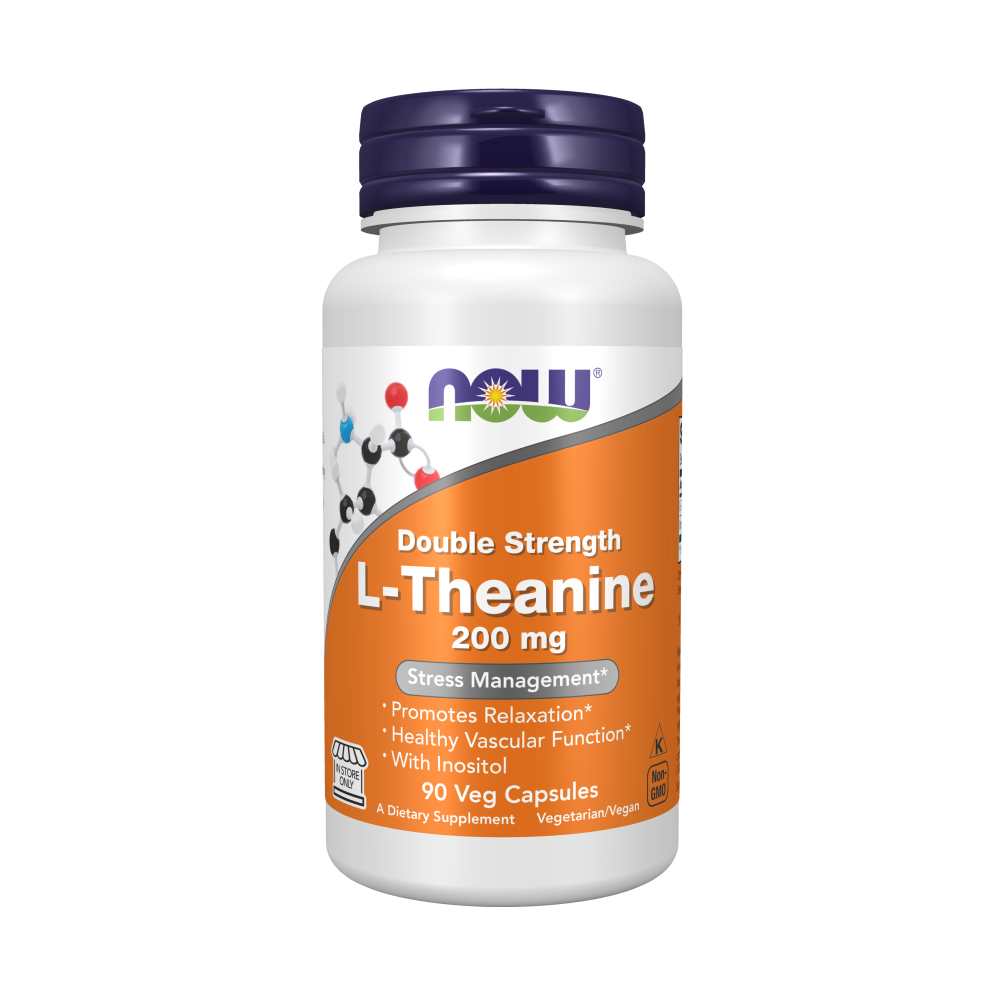 Now Foods L-Theanine 200 Mg – Double Strength Stress Relief – 60 Veg Capsules thumbnail 2