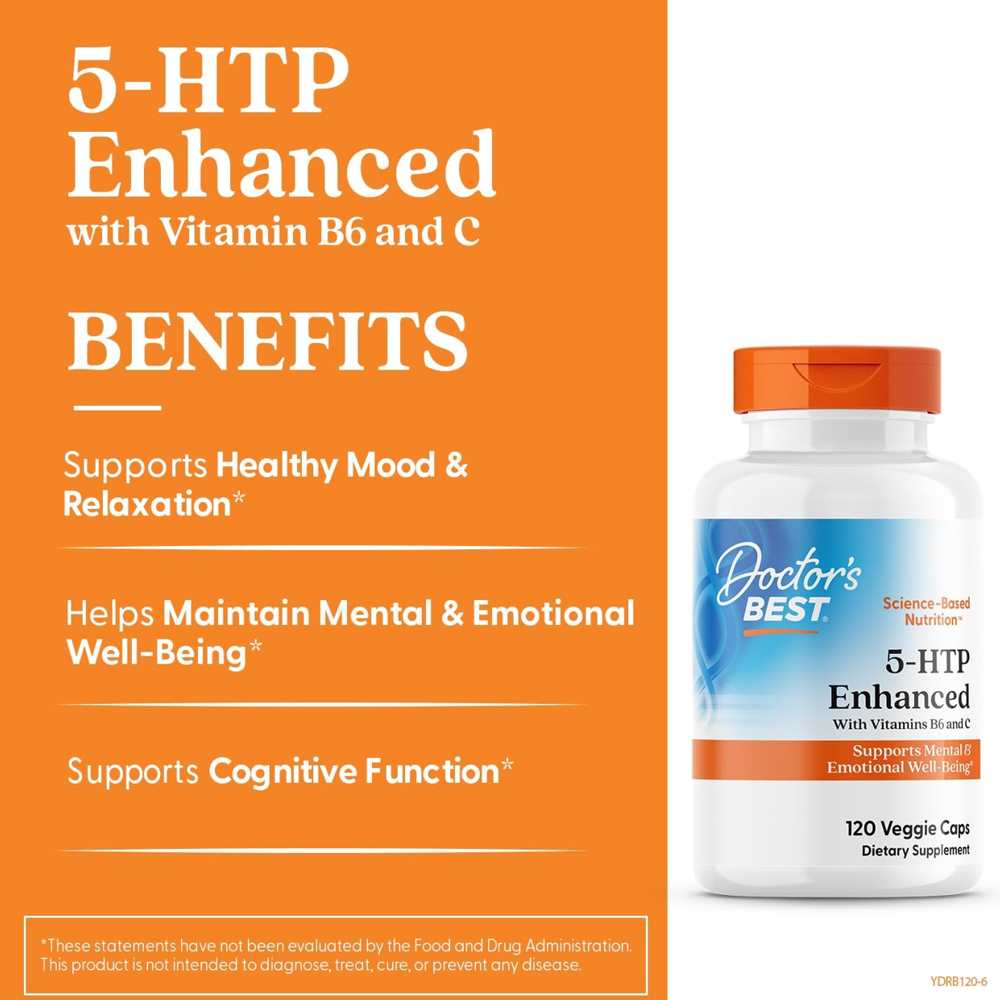 Doctor's Best 5-Htp, Enhanced with Vitamins B6 & C, 120 Veggie Caps thumbnail 2