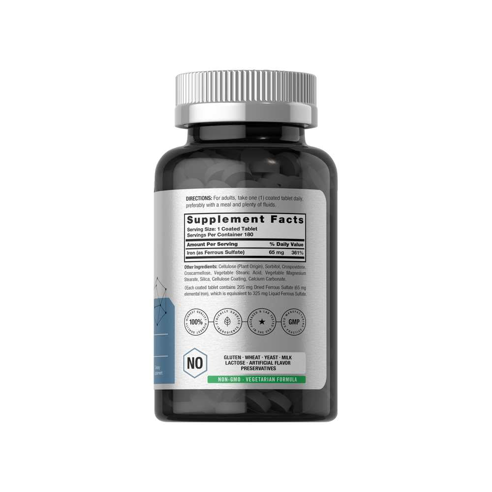 Horbäach Iron Ferrous Sulfate 325mg | 180 Tablets thumbnail 2