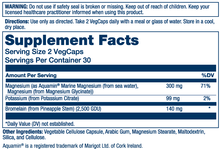 Solaray Magnesium & Potassium Asporotate W/ Bromelain 60 Caps thumbnail 2