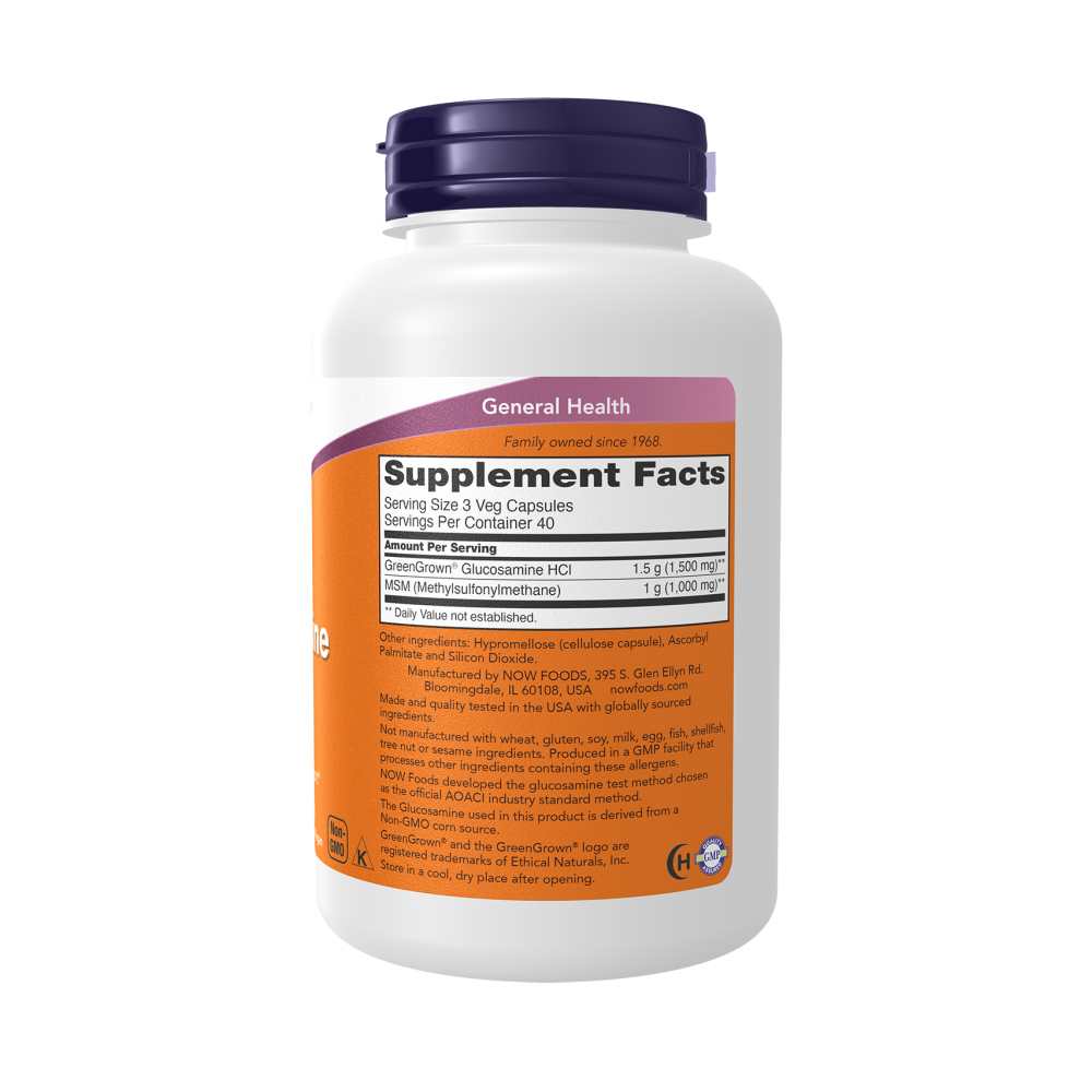 Now Foods Vegetarian Glucosamine & Msm – 120 Veg Capsules thumbnail 3