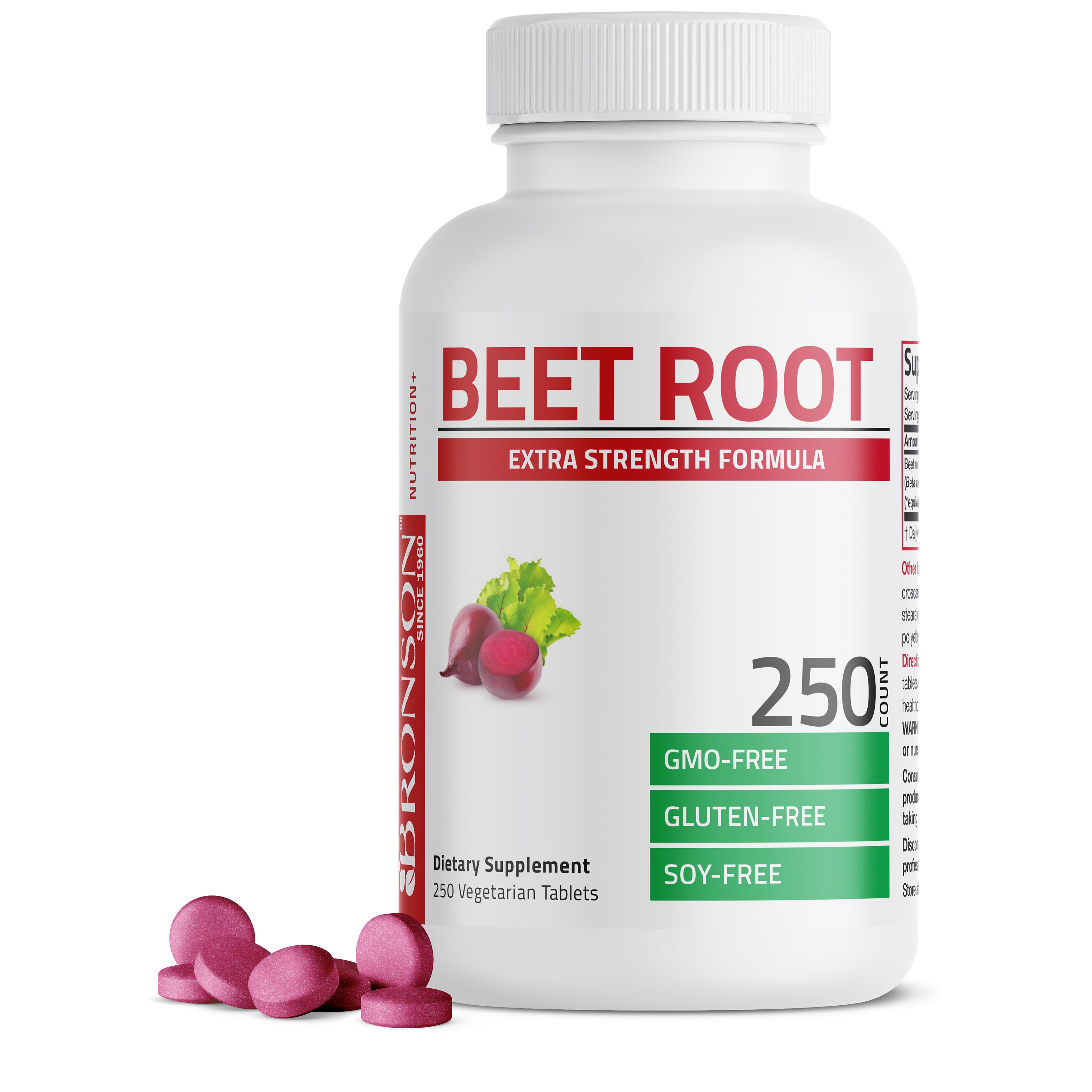 Bronson Vitamins Beet Root Extra Strength - 2,000 Mg 120 Tabs thumbnail 2