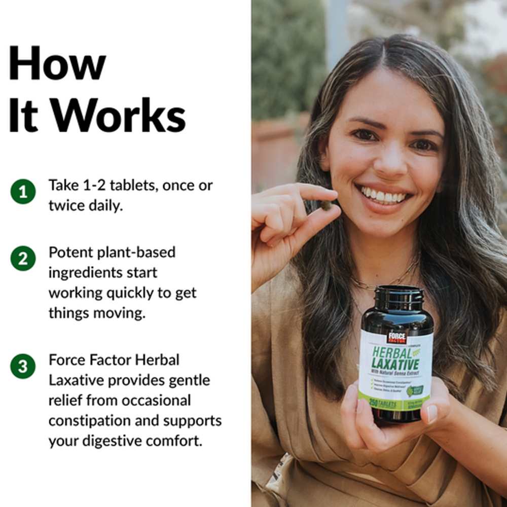 Force Factor Herbal Laxative – 250 Tablets thumbnail 2