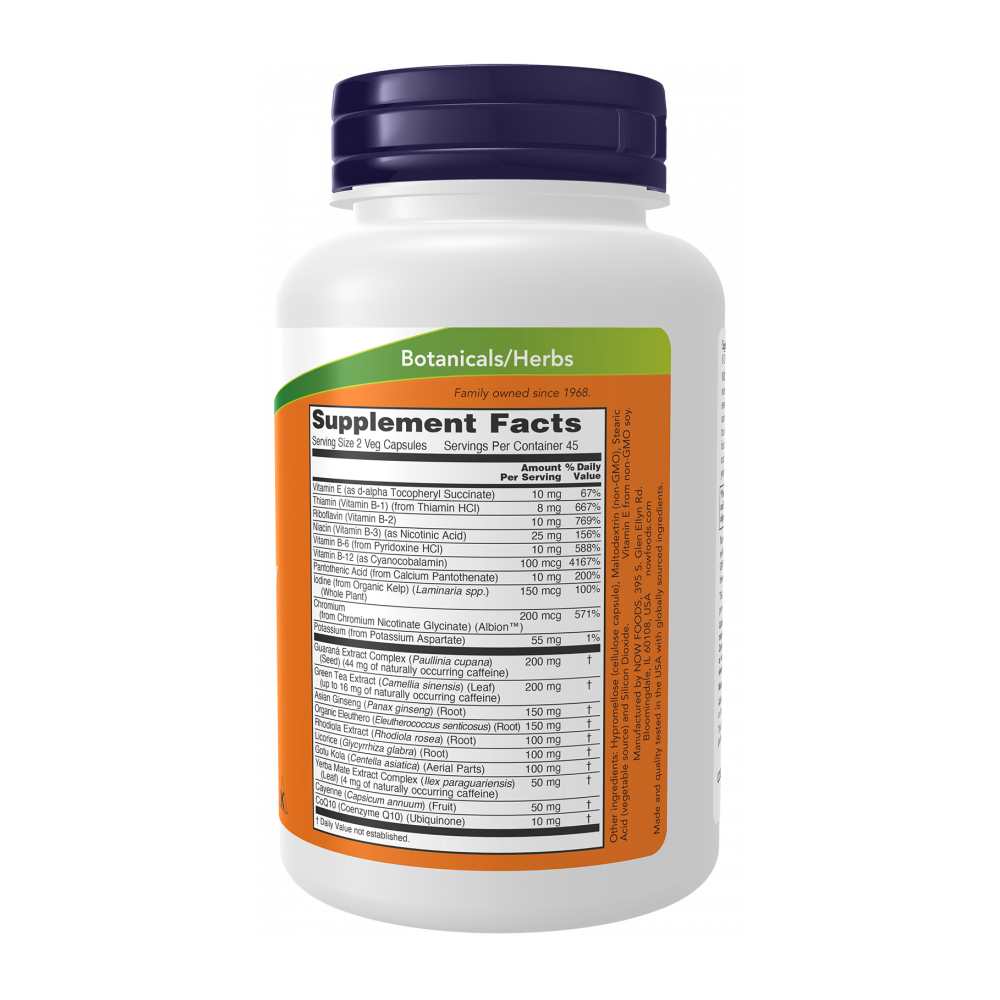 Now Foods Energy – Energy Boost & Adrenal Support – 90 Veg Capsules thumbnail 2