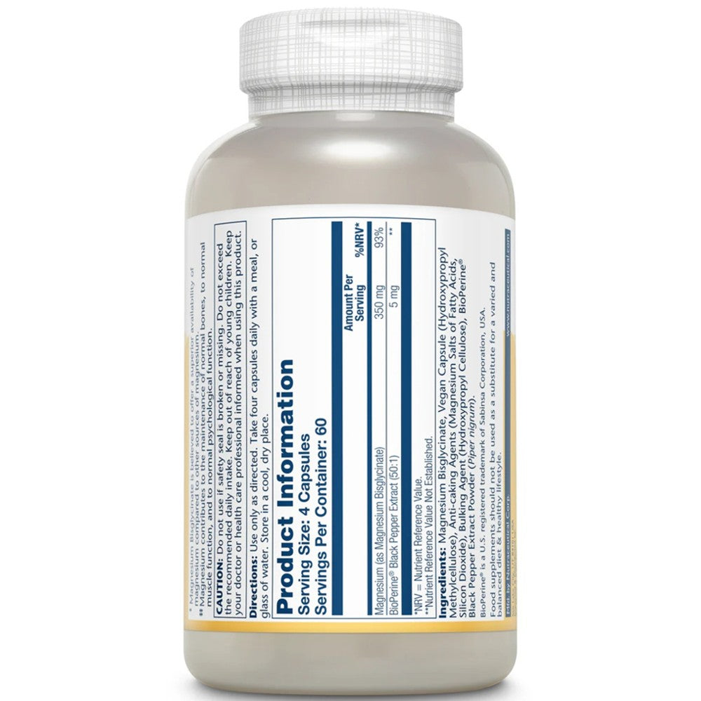 Solaray Magnesium Bisglycinate 350mg - Bone & Muscle Support thumbnail 2