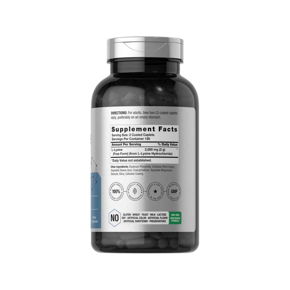 Horbäach L-Lysine 2000mg per Serving | 240 Caplets thumbnail 2