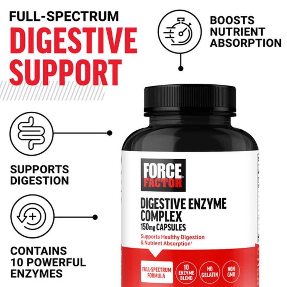 Force Factor Digestive Enzyme Complex – 90 Capsules thumbnail 2