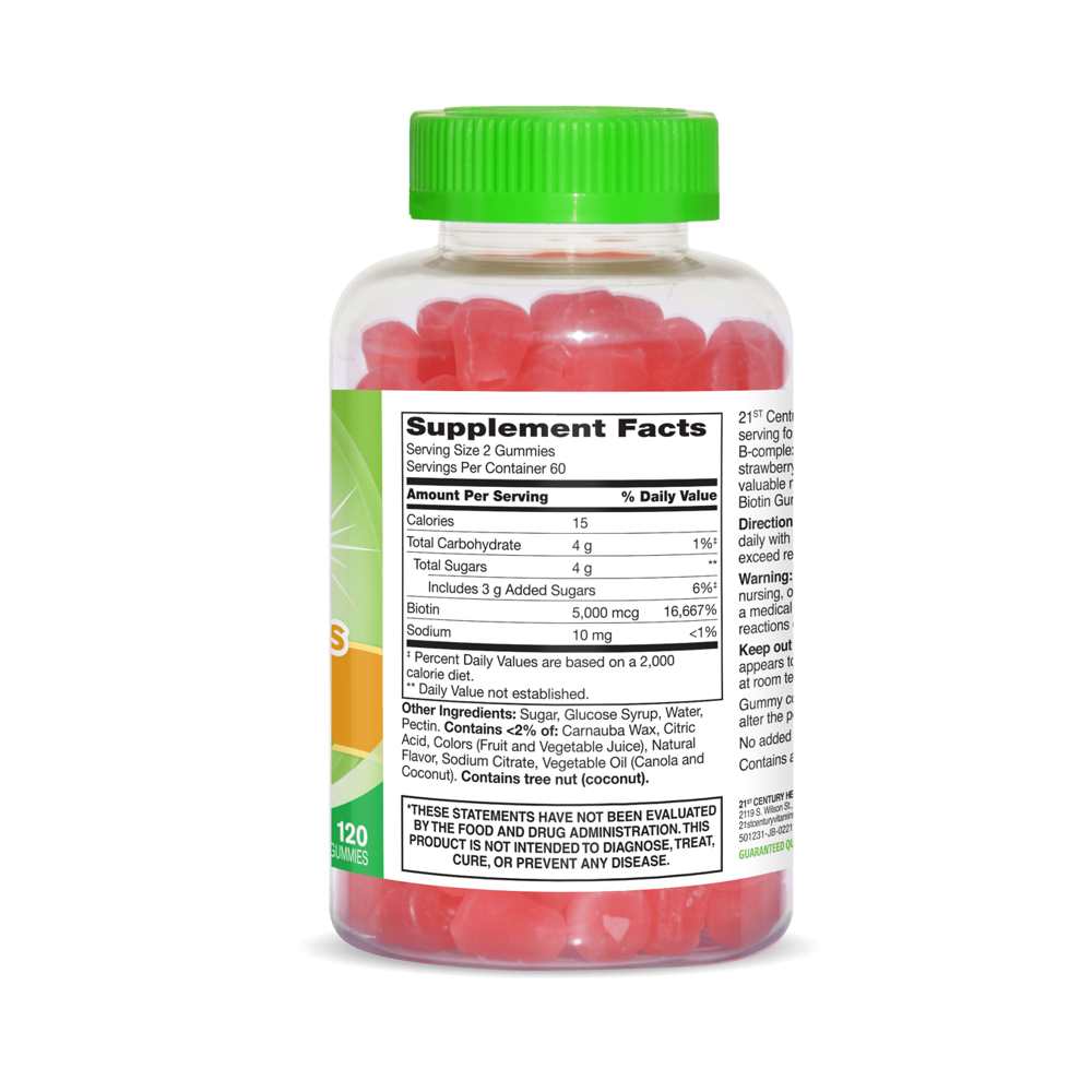 21st Century Vita Joy® Biotin 5000 Mcg 120 Gummies thumbnail 3