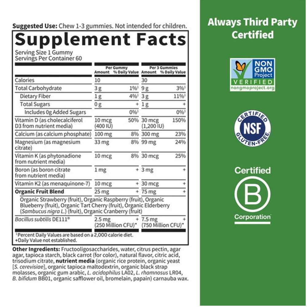 Garden of Life Vitamin Code Calcium & Magnesium 60 Gummies thumbnail 2