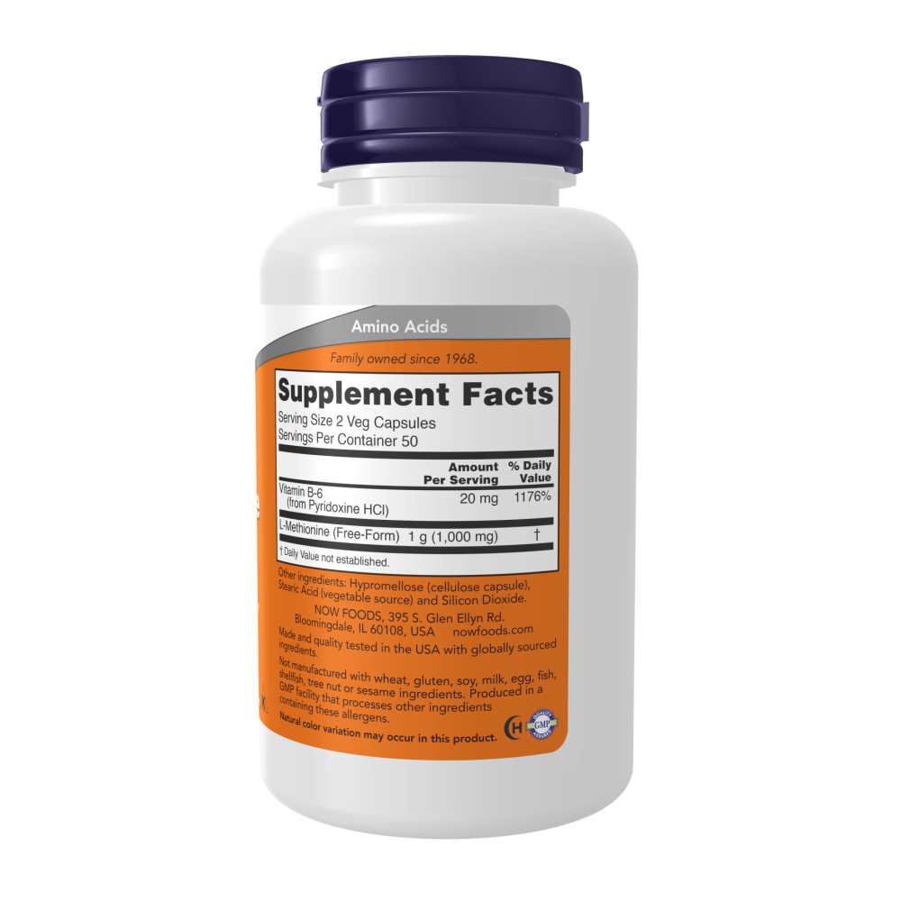 Now Foods L-Methionine 500 Mg – 100 Veg Capsules thumbnail 2