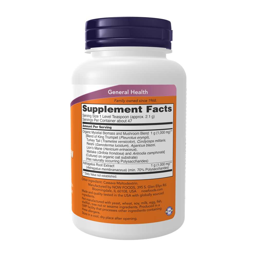 Now Foods Mushroom Immune Renew Powder – 99g – Immune System Support thumbnail 2