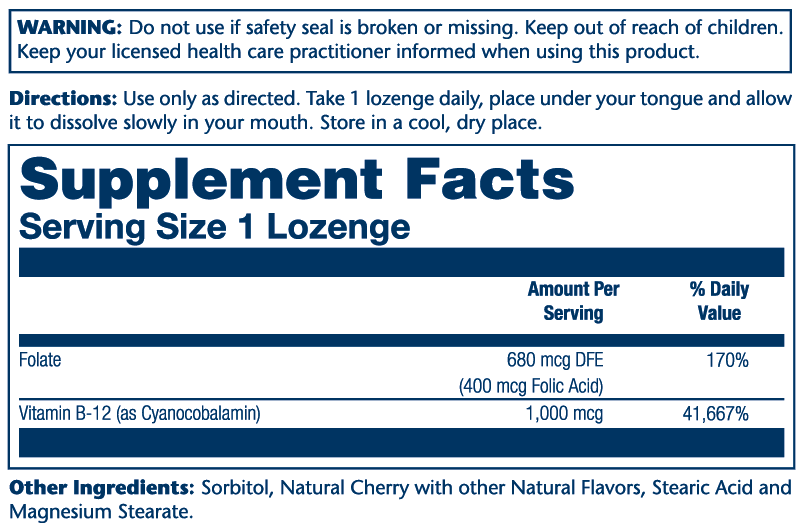 Solaray Vitamin B-12 1000mcg 90 Lozenges thumbnail 2
