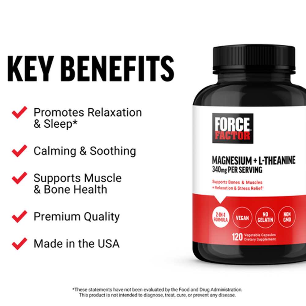 Force Factor Magnesium L-Theanine – 60 Capsules thumbnail 2