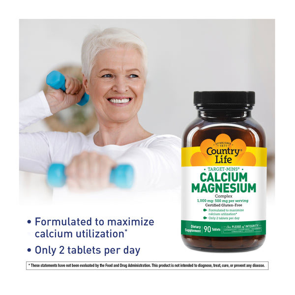 Country Life Vitamins Target-Mins® Calcium Magnesium 90 Tablets thumbnail 2