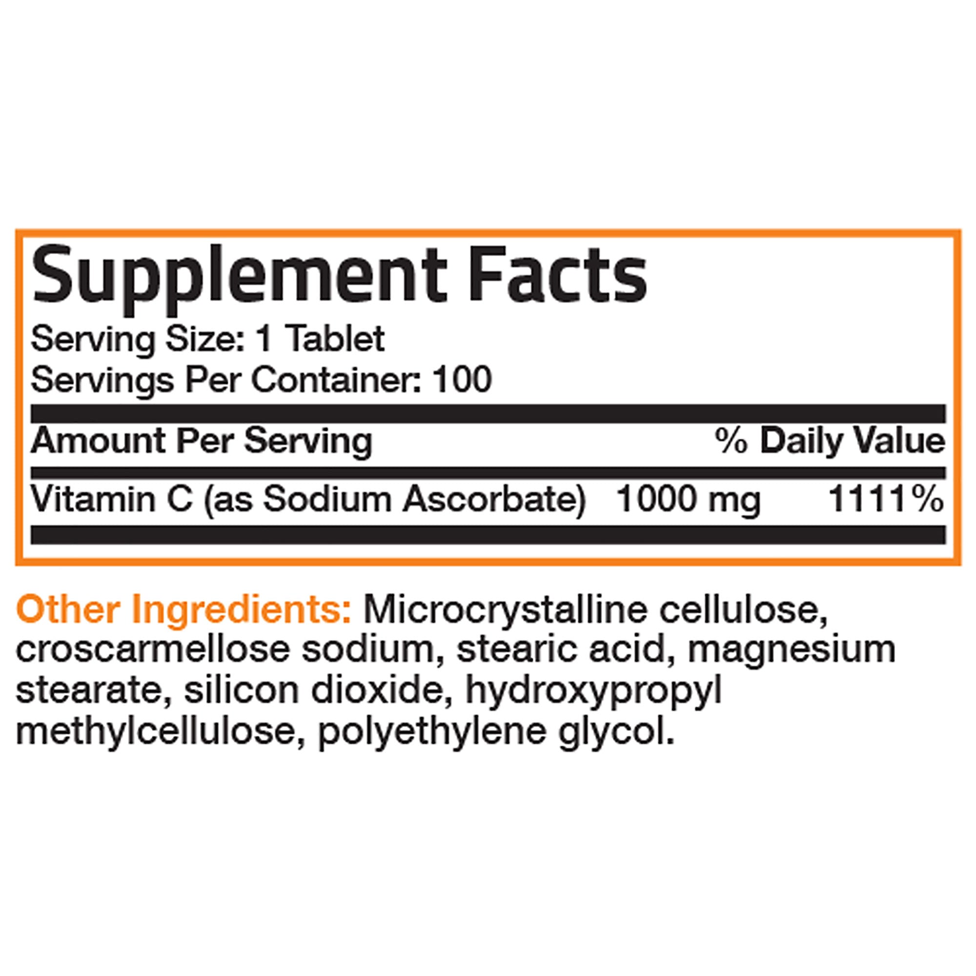 Bronson Vitamins Vitamin C Sodium Ascorbate Non-Acidic Non-Gmo - 1000 Mg 100 Tabs thumbnail 2