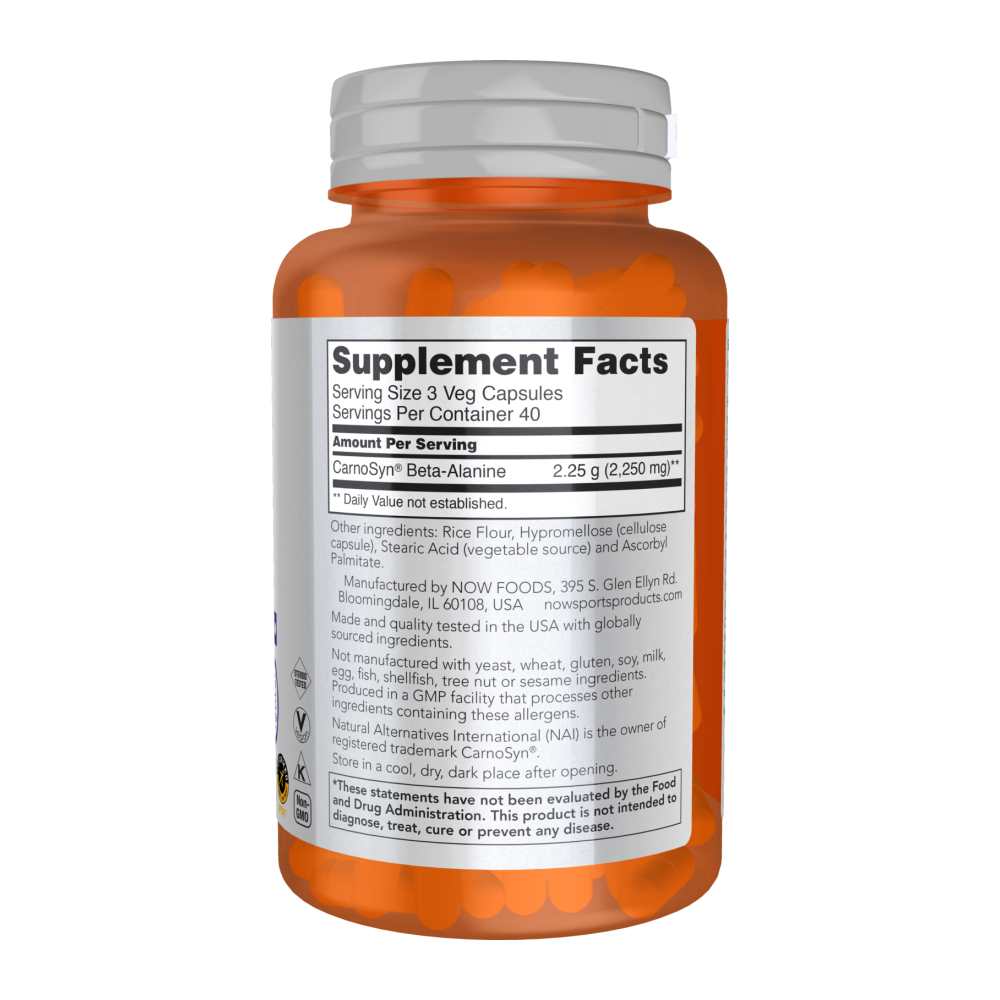 Now Sports Beta-Alanine 750 Mg – Endurance & Muscle Buffering Support – 120 Veg Capsules thumbnail 2